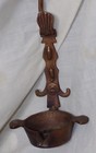 Vintage Or Antique Cast Brass Betty Lamp  Lard Or Whale Oil  European 