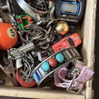 Vintage Junk Drawer Lot Miscellaneous Estate Items Mixed Cigar Box Treasure