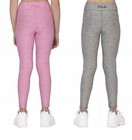Fila Pink   Gray Sz Large  14 16  Stretchy Reversible Logo Leggings New Nwt