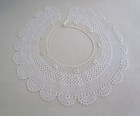 Vintage Antique Handmade Ivory White Cotton Crochet Lace Collar Raised Flowers