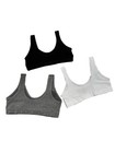 Hanes Girls Youth Xl 3 Pack Bras- White  Gray  Black