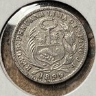 1899 Jf Peru 1 2 Dinero Silver Decent Condition  1