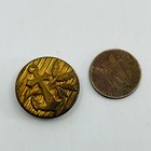 Antique Military Coat Button Gold Anchor Wheat Stripes Pattern Button Sb5-24