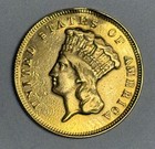 Vf 1874  3 Gold Piece  polished  Ex-jewelry  U s  Three Dollar Type Coin