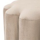 Lillian Velvet Tufted Ottoman  Beige