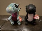 Nwt Ty Beanie Boos Cinder Green Dragon   Anora Black Dragon 6  Plush Lot Of 2