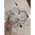 White Organza Flower Fascinator Church Feather Wedding Veil Derby Hair Clip