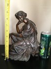Antique  Th  Doriot Continental Classical Maiden Bronze Statue  C  19th C