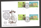 1982 Isle Of Man Gutter Pairs Boy Scouts 75th Anniversary Fdc