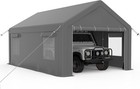 13x20 Ft Heavy Duty Carport Canopy Tent Garage Shelter With Roll-up Door Windows