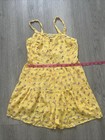 One Step Up Girls  m  10 12 Yellow Floral Romper jumpsuit With Buttons
