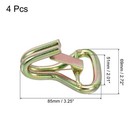 Ratchet Double J Strap Hook With Latch Load 6613 Lbs For 2  Tie Down Strap 4pcs
