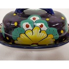 Vtg Talavera Butter Dish Floral Multicolor Hand Painted Mexican Pottery