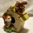 1950   s Vintage Super Rare Big Eye Squirrel House Coin Money Bank 