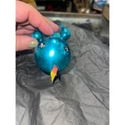 Vintage Mercury Glass Hand Painted   Blown Blue Bird Ornament