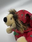 Vtg 90s Russ Berrie Prickles Hedgehog Christmas Holly Pajamas Plush Toy 3857