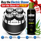 5-head Electric Rotary Shaver   Free Edge Soothing Aloe Shave Gel