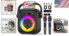 Rechargeable Bluetooth Karaoke Pa System With Rgb Lights   Subwoofer For Parties