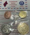 1861  4  Coin Civil War Set Includes Booklet  Restrikes Metal Csa Confederate
