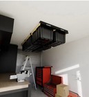  Overhead Garage Storage Rack  Connectable Heavy Duty Metal 6 Bins White