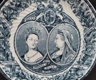 Antique Queen Victoria 1897 Diamond Jubilee Commemorative Wagstaff   Brunt Plate