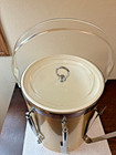 Georges Briard Vintage Ice Bucket W Bar Tools  Gold Tone W Chrome   Lucite