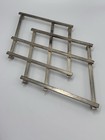 Vintage Metal Trivet Mid Century Modern Mcm Embossed Silver Expanding Accordion