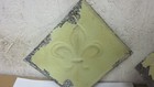 6 Antique Tin Ceiling Tiles 6 X 6 Light Yellow Fleur De Lis Chippy Paint