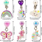 6 Pairs Colorful Clip On Drop Earrings Set  Resin No Pierced Design Kids    