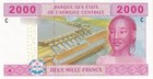 Central African States Chad 2000 Francs 2002 P 608c Code C Unc