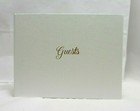 Leather Bound Hardcover Graphic Image Guest Book  White New