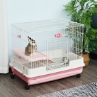 32  Indoor Rabbit Cage Rolling Small Animal Crate Ferrets Chinchillas Hutch
