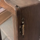 Antique Oak Wood Apothecary Wall Cabinet Display Case Rack Curio Shelf Vintage