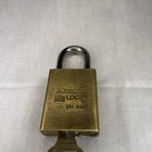 Vintage American Lock Company Series 3600 Rem1 Solid Brass Padlock Key Usa Made