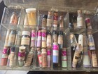 Vtg Porcelain China Powder Paints Corked Glass Vials 40   Assorted Colors Lot