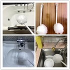 Bowl Brush Toilet Cleaning Brush Set Soft Polyester Head 15x5 Inches White  4   