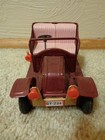 Vintage Tin Friction Toy By-234 Maroon Convertible Car  japan  Works Great 