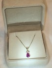 Beautiful 14k Yellow Gold 18  Chain   Genuine Ruby Diamond Pendant Necklace 2 3g