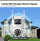 2k Hd Wireless Outdoor Security Camera Dual Lens  Pan Tilt  Night Vision  Motion