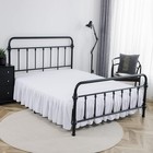 Full Size Bed Skirt White 22 Inch Drop Ruffled Split Corners Dust Ruffle