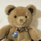 Dakin Teddy Bear Velvet Nose Plush Stuffed Animal Brown Plaid Bow Korea 1985 Vtg