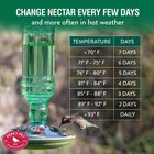 Glass Bottle Hummingbird Bird Feeder Antique Green Vintage Nectar Hanging Perch