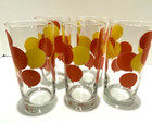 Georges Briard Balloon Glasses Tumbler Set Of 5 Mid Century Red Yellow Vtg Rare