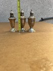 Lot Of 3 Sterling Silver Weighted Salt And Pepper Shakers Glass Inserts 354 Gram