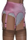Pink Satin 6 Strap Suspender Belt In A Deep Retro Style