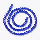 50 Royal Blue Glass Beads Crystal Faceted 6x5 Sparkle Jewelry Making Bulk