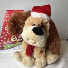 Vtg German Hoffis  Christmas Bello Singing Dog Plush Stuff Animal Toy Animated 