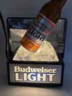 Vintage Lighted Budweiser Light Beer  Bottle On Ice Advertising Bud Bar Sign D25