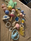 Huge Lot Of 40s-70s Celluloid Plastic Baby Rattles Read