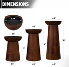 Set Of 3 Decorative Wooden Pillar Candle Holders For Home And Events